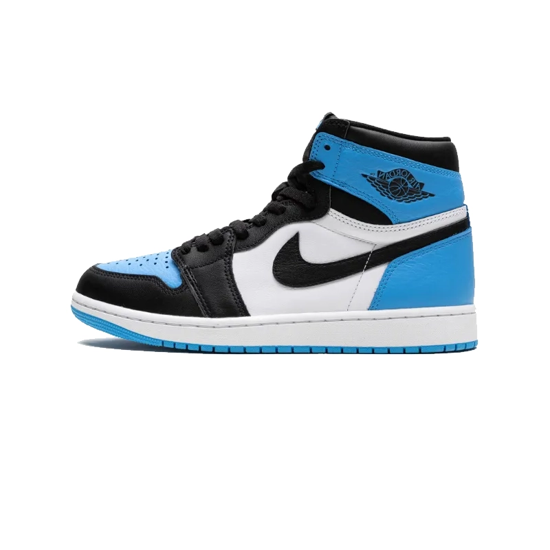 کفش نایک ایر جردن وان ساقدار آبی Nike Air Jordan 1 Retro High Black Blue